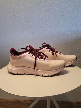 Algeria Women's Blush Pink Athletic Sneakers with Burgundy Accents